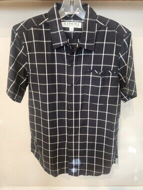 Ezekiel Black Windowpane Short-Sleeve Button-Down Shirt